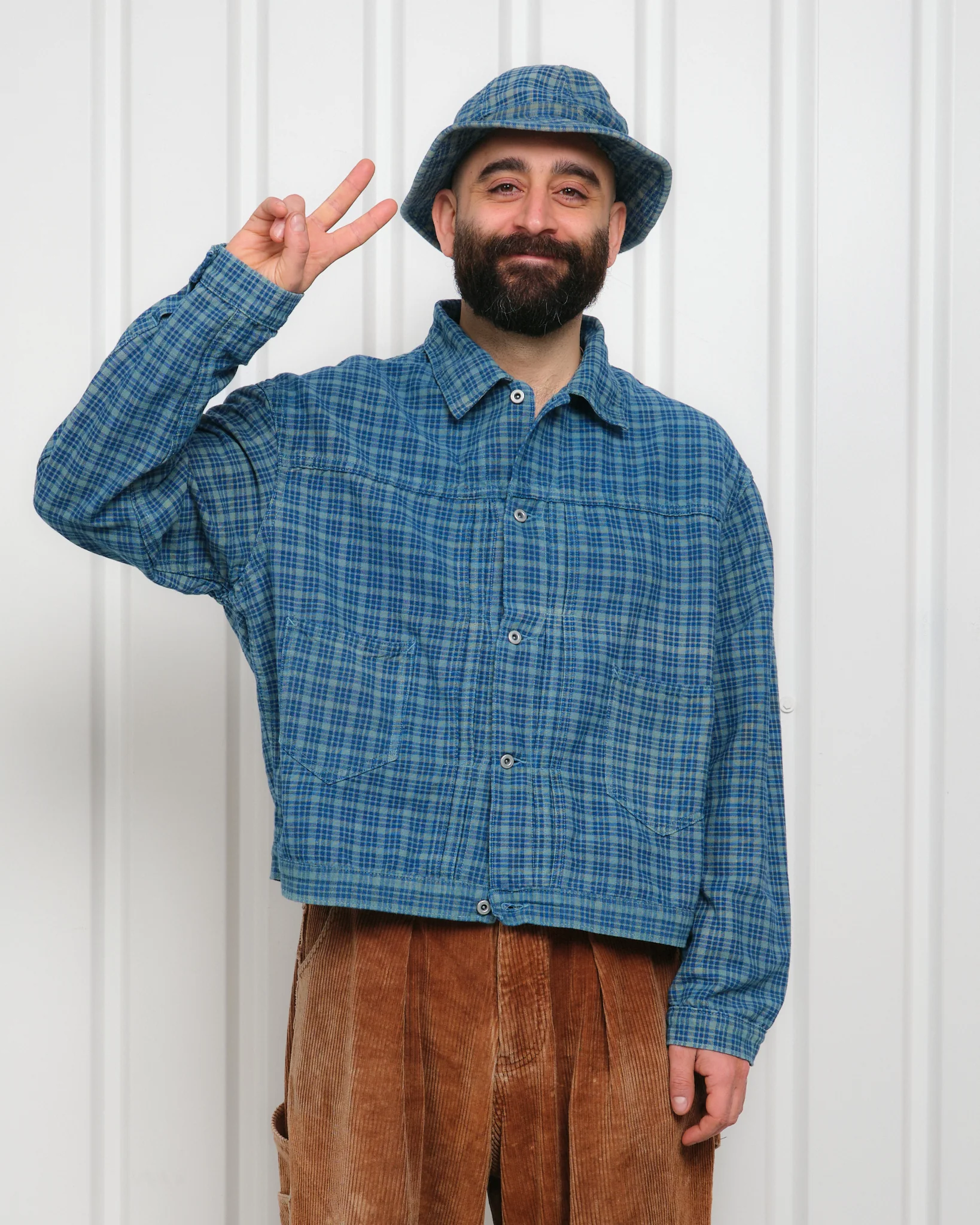 Sundae Jacket - Indigo Mud Check