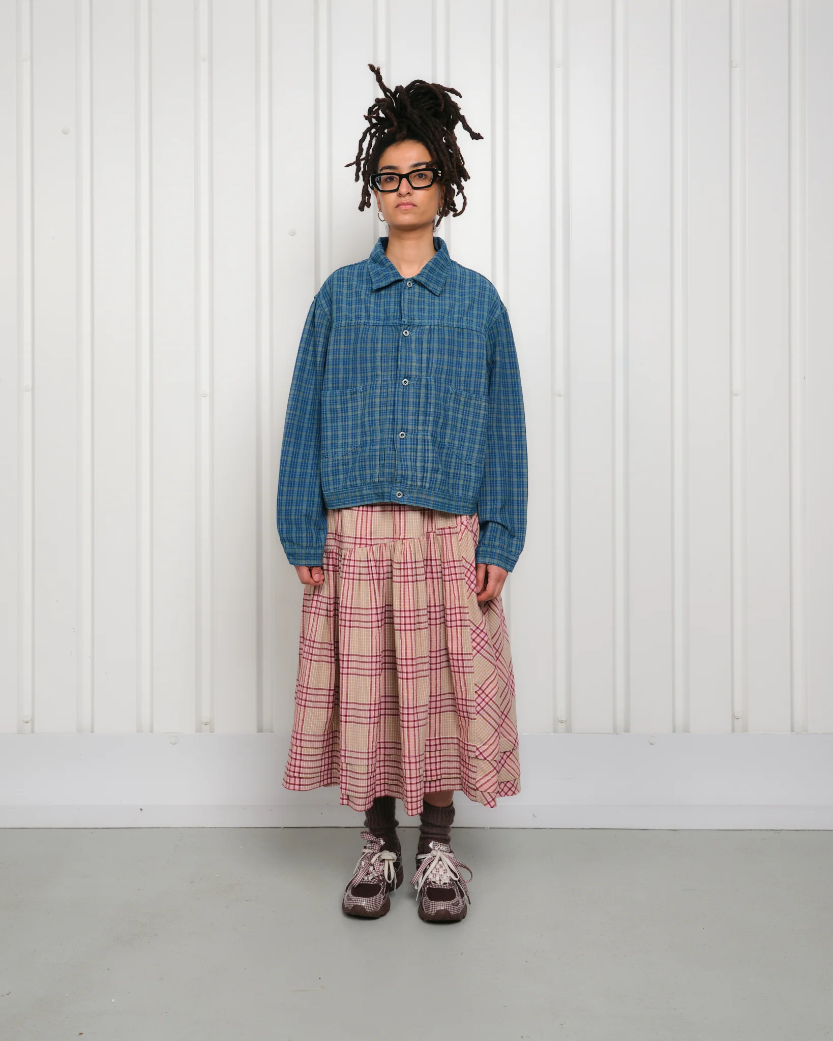 Sundae Jacket - Indigo Mud Check