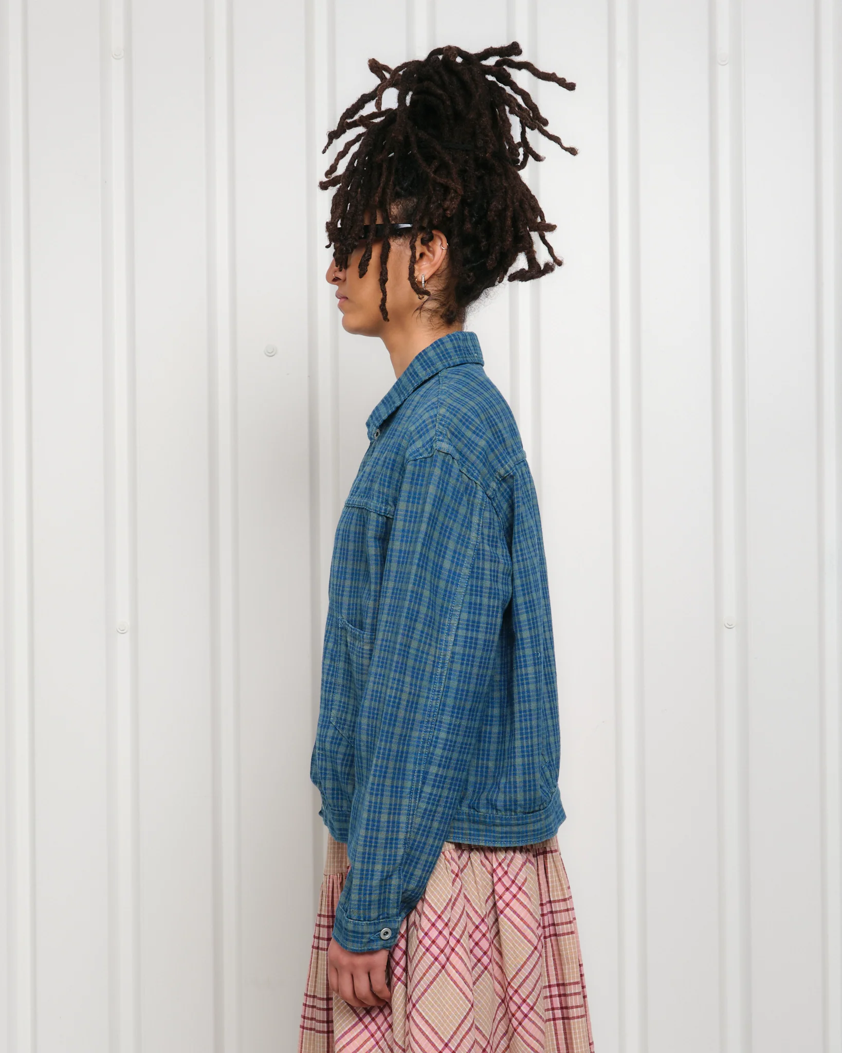 Sundae Jacket - Indigo Mud Check