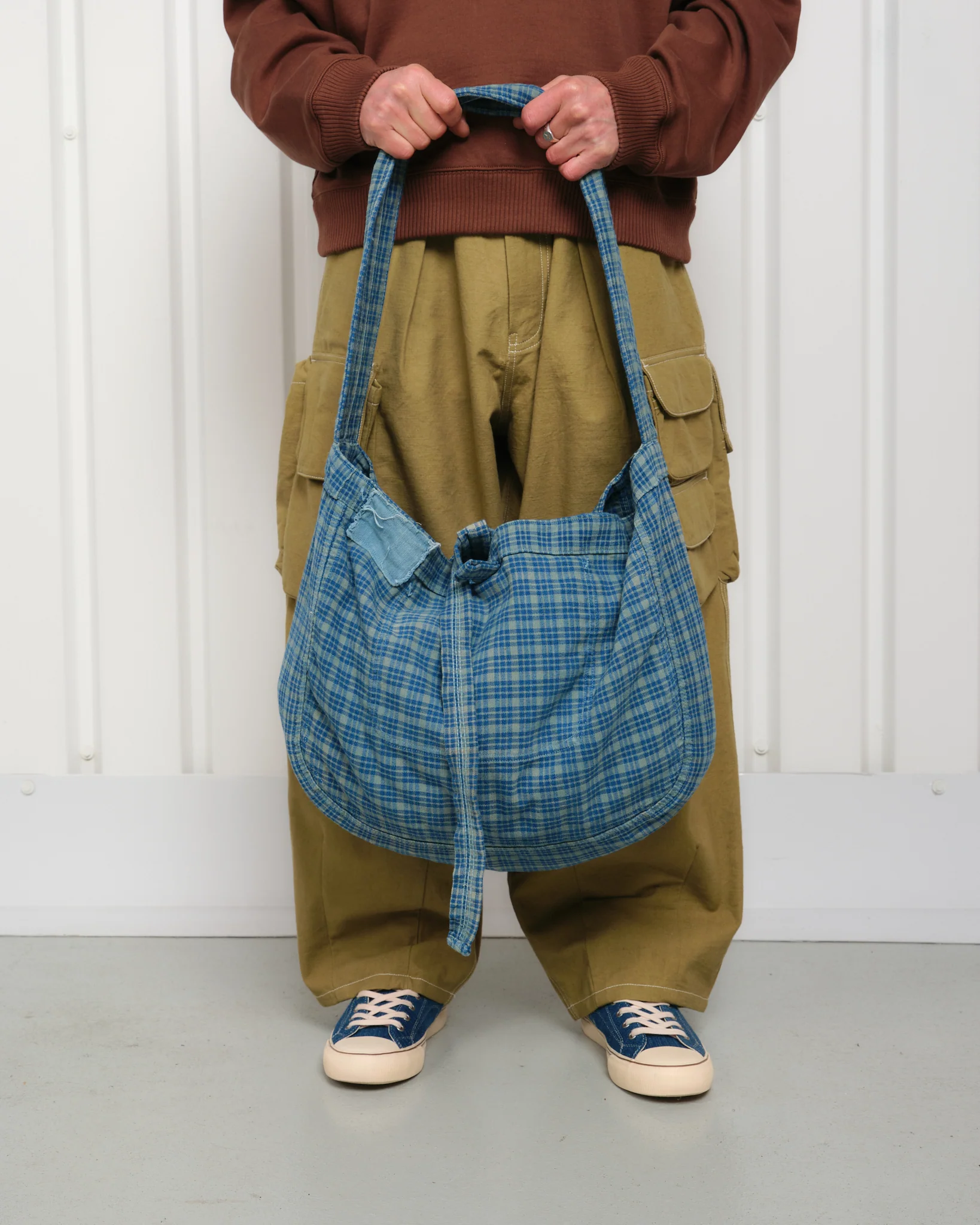 Big Shop Tote - Indigo Mud Check