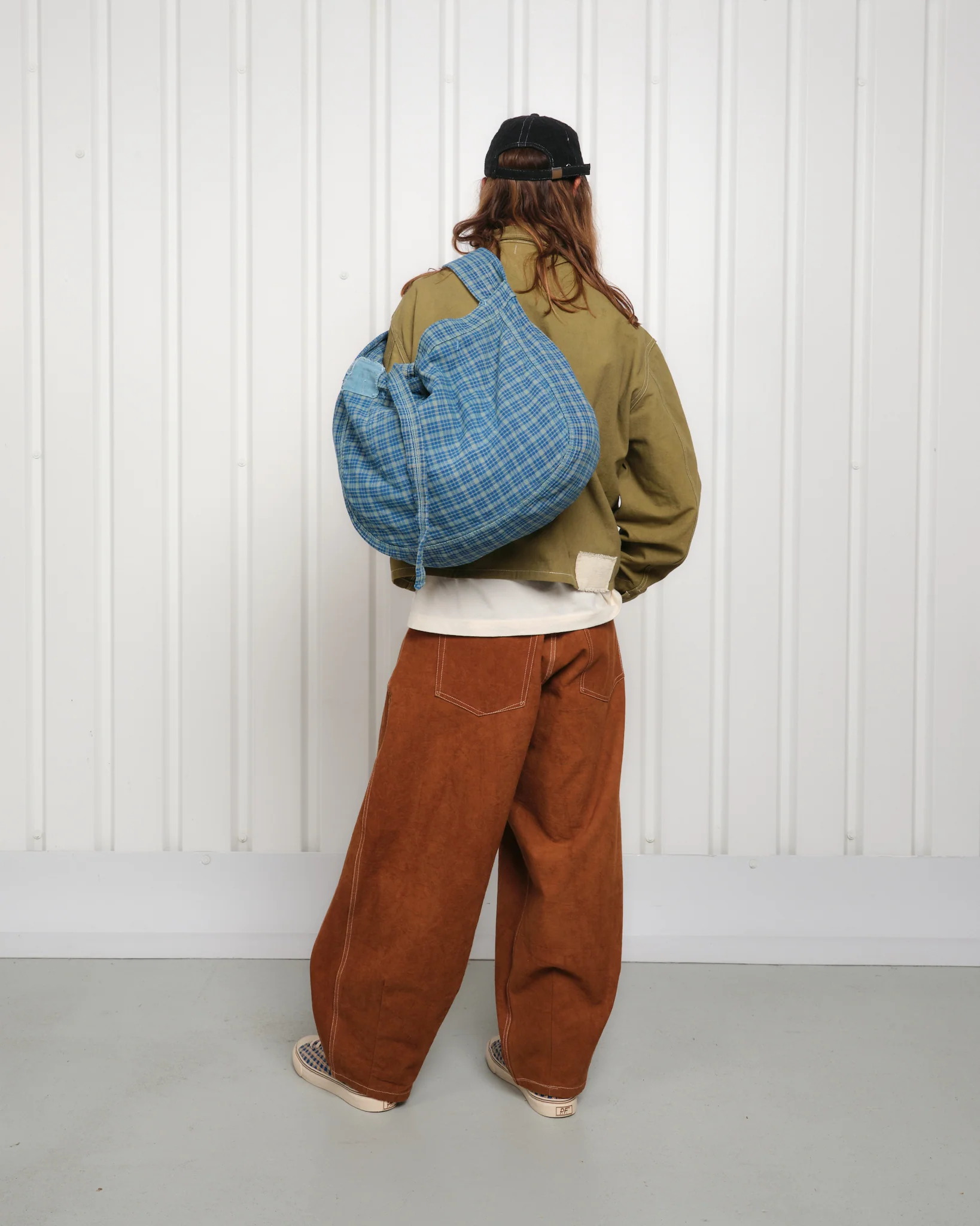 Big Shop Tote - Indigo Mud Check