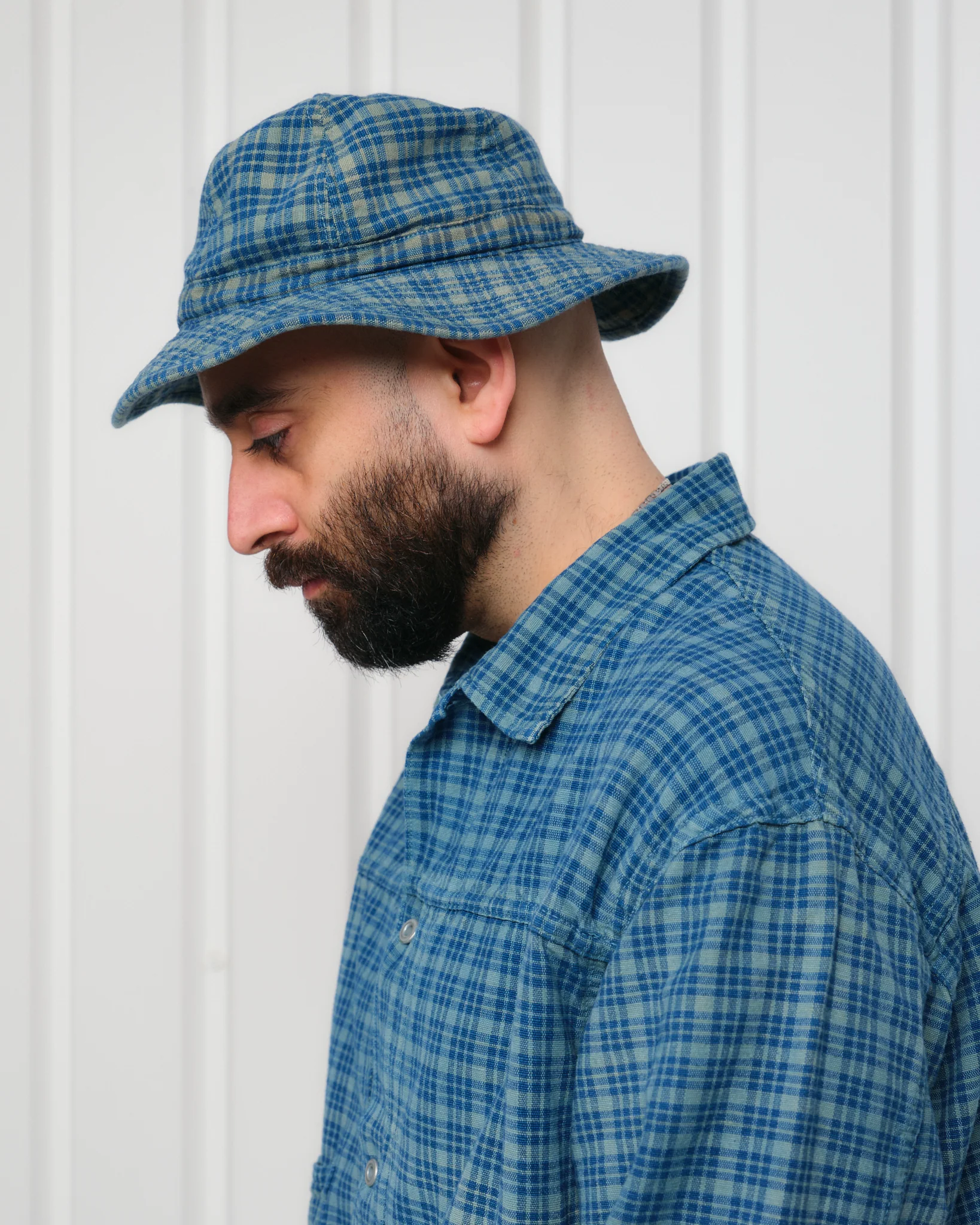 Daisy Mae Hat - Indigo Mud Check