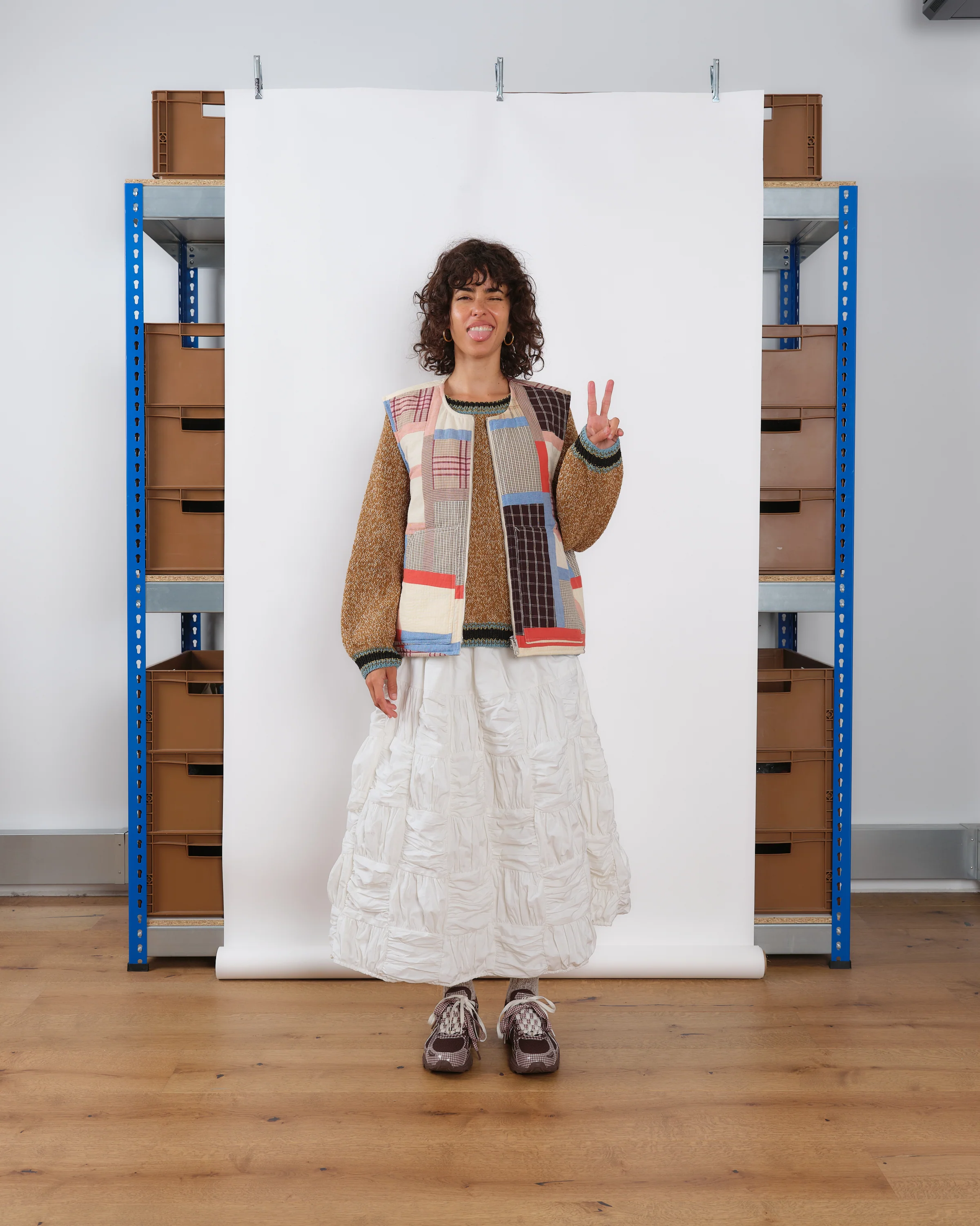 Foxglove Skirt - Ecru Interstellar Patchwork