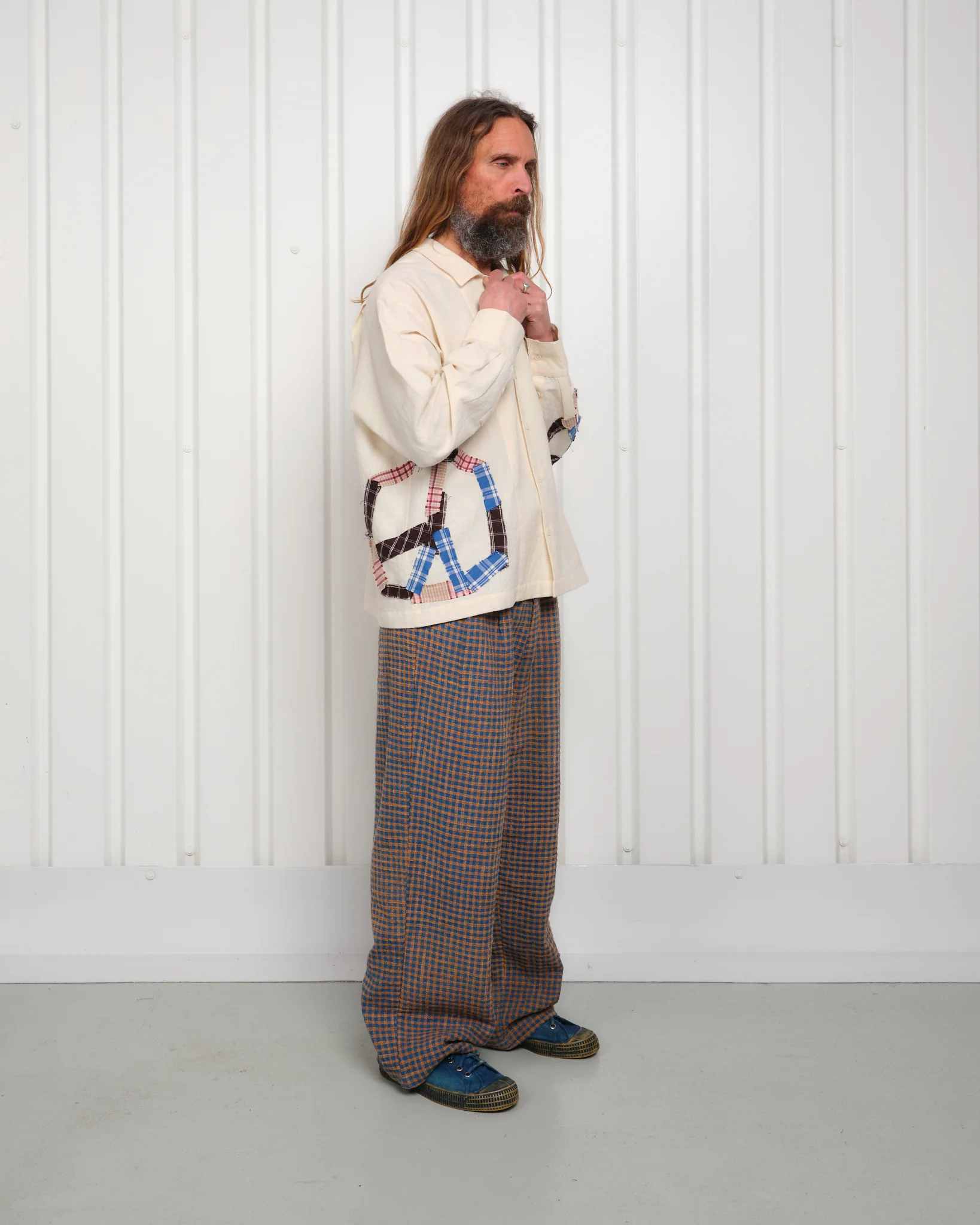 Greetings Shirt LS - Peace Patchwork